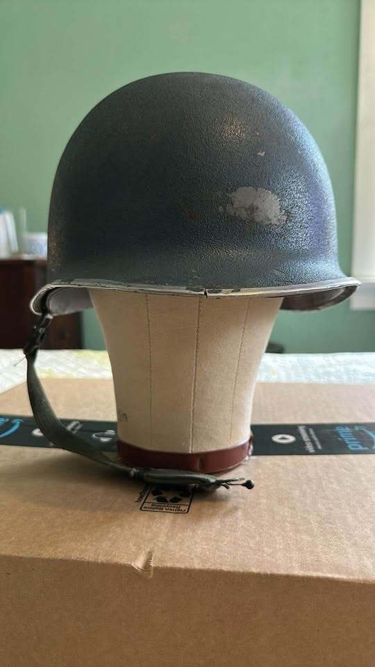 Original WW2 US M1 Helmet Front Seam