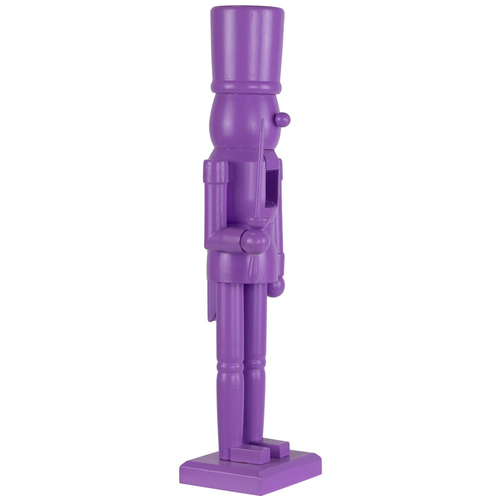 Northlight Nutcracker Soldier Standing Christmas Figure - 15" - Solid Purple