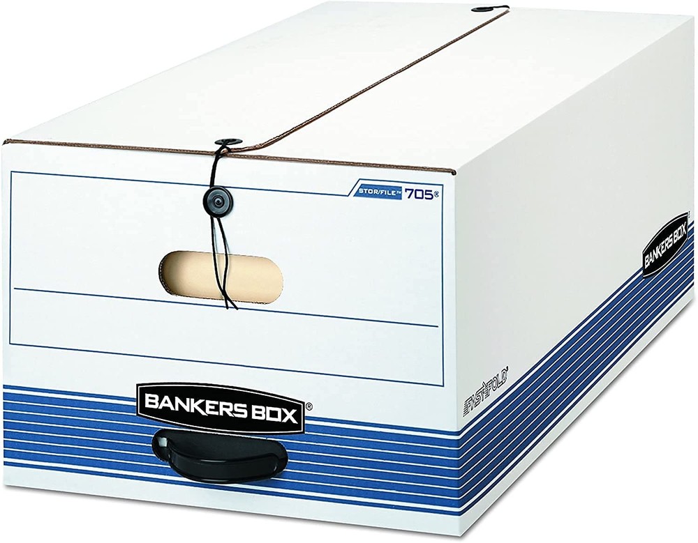 Bankers Box 12-Pack Medium-Duty String & Button File Storage Box, FastFold Assem