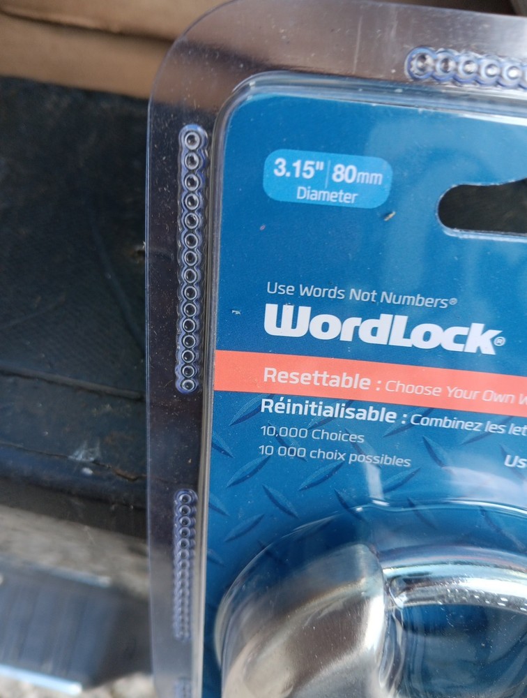 WordLock Padlock New- Use Words Not Numbers