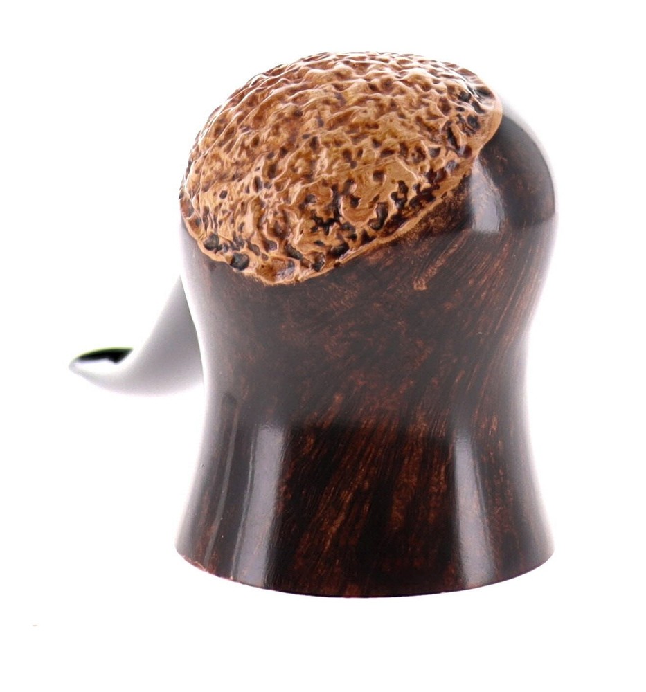 Caminetto 07.43 pipe, partially rusticated, freehand bent shape