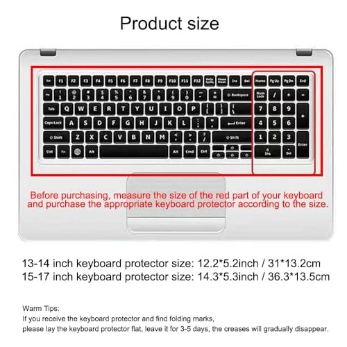 Ultra Thin Keyboard Cover Protector, Compatible For 15-17.6 inch laptops Clear