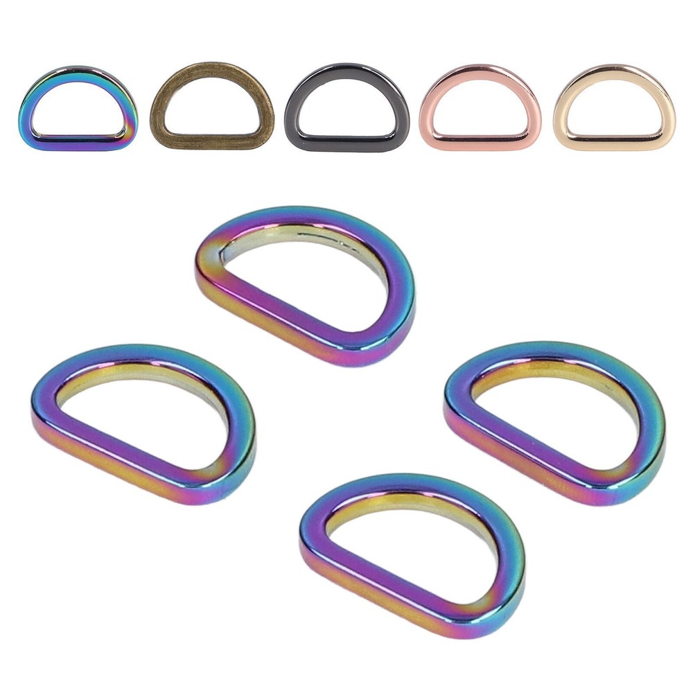 10pcs D Rings Reliable Durable Glossy Comfortable Small Compact Decorative Bag