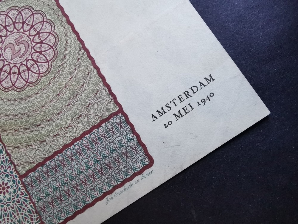 VF+ 25 guldens 1940 NETHERLANDS
