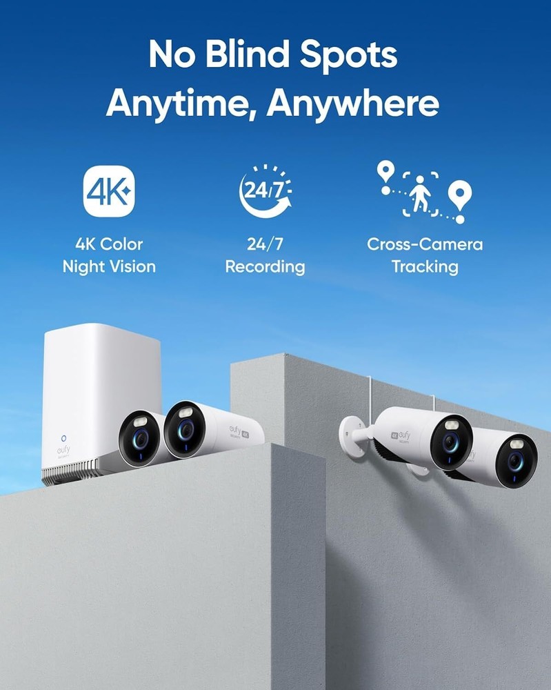 eufy Security eufyCam E330 4K Outdoor Security Camera System with 1TB HDD|Refurb