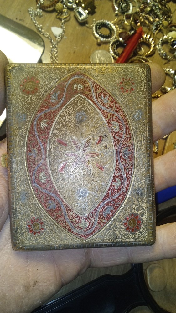 Art Deco Solid Silver Cigarette / Calling Card Case – Engine Turned Floral