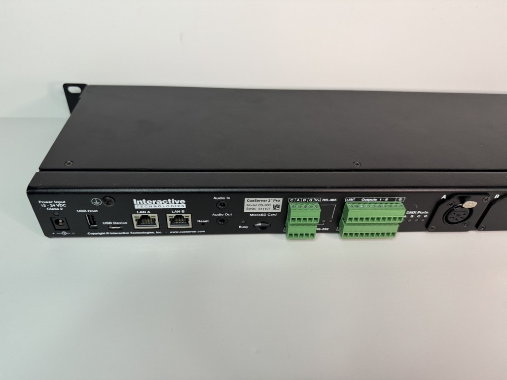 CS-900 INTERACTIVE TECHNOLOGIES CueServer2 PRO PLAYBACK PROCESSOR DMX CONTROLLER