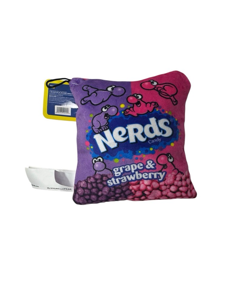 Basic Fun Nerds Candy Plush Pillow 5"x 6" Pink Purple GRAPE STRAWBERRY NWT