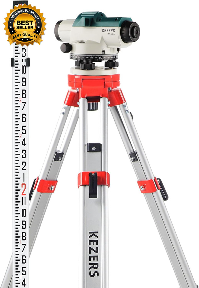32X Automatic Optical Level Kit with Tripod Self-Leveling Magnetic Dampened