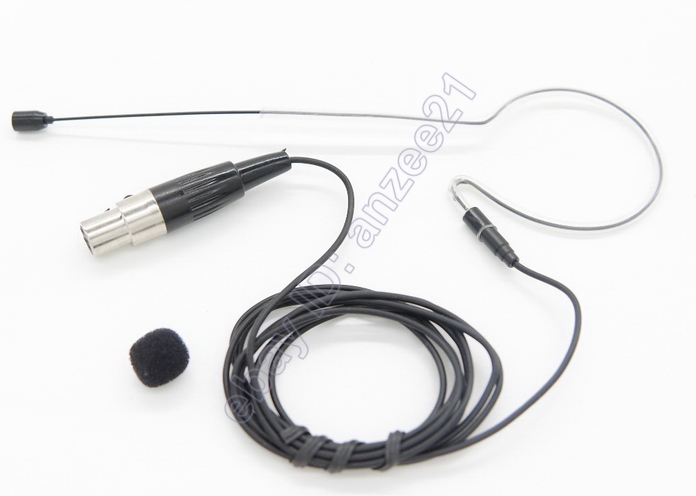 Over The Ear Headset Microphone for Shure Beltpack Wireless Systems TA4F - Black