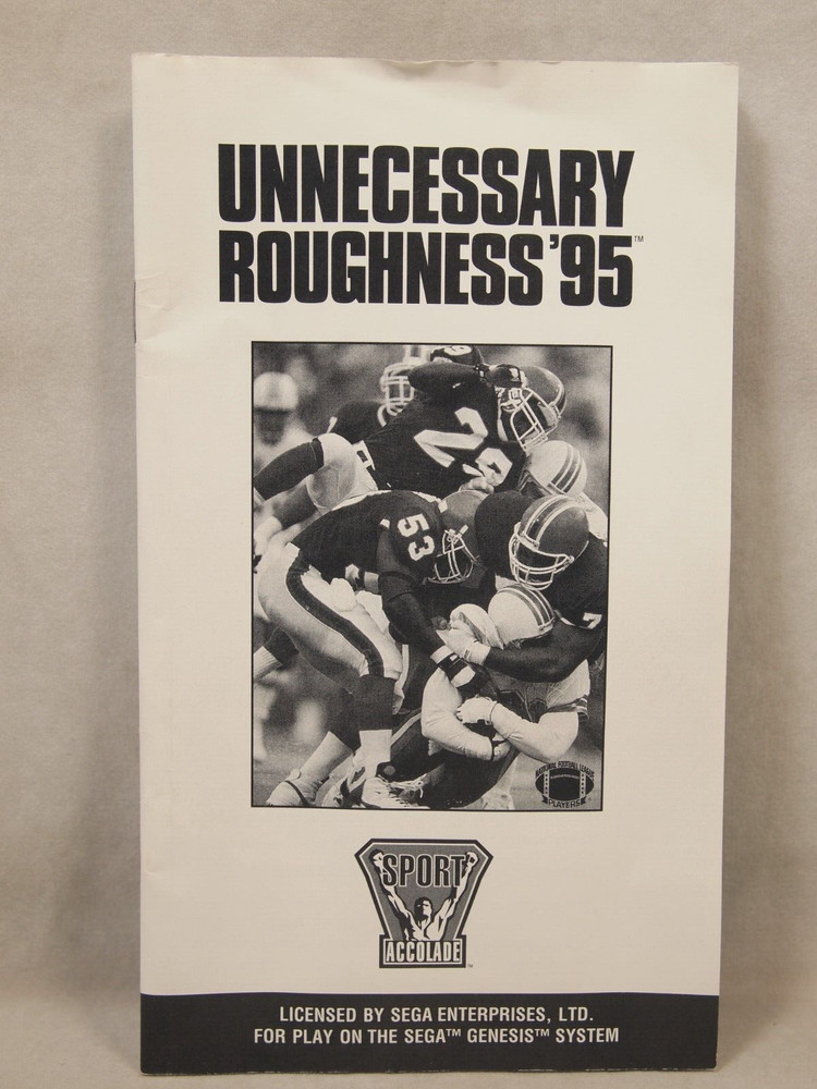 Unnecessary Roughness 95 (SEGA Genesis) Authentic MANUAL ONLY