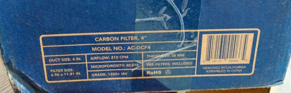 Carbon Filter AC-DCF4 4"
