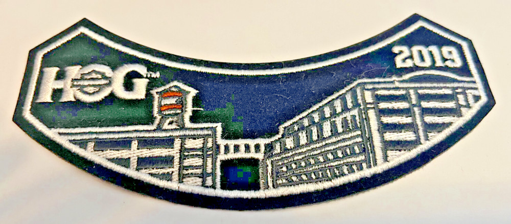 2019 HARLEY OWNERS GROUP  (HOG) ROCKER PATCH & PIN - NEW