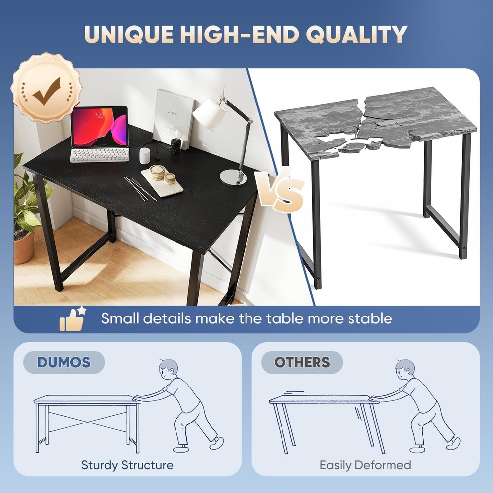 DUMOS 32 Inch Office Small Computer Desk Modern Simple Style Writing Study Wo...