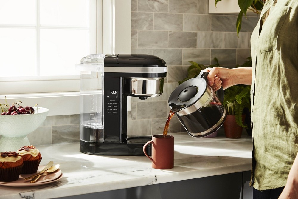 KitchenAid Refurbished 12 Cup Drip Coffee Maker with Spiral Showerhead and