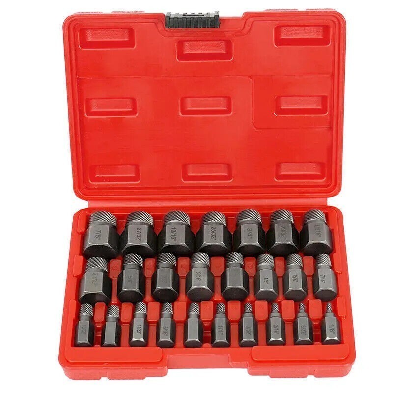 25Pcs Screw Extractor Set Hex Head Multi-Spline Easy Out Bolt Extractor Set