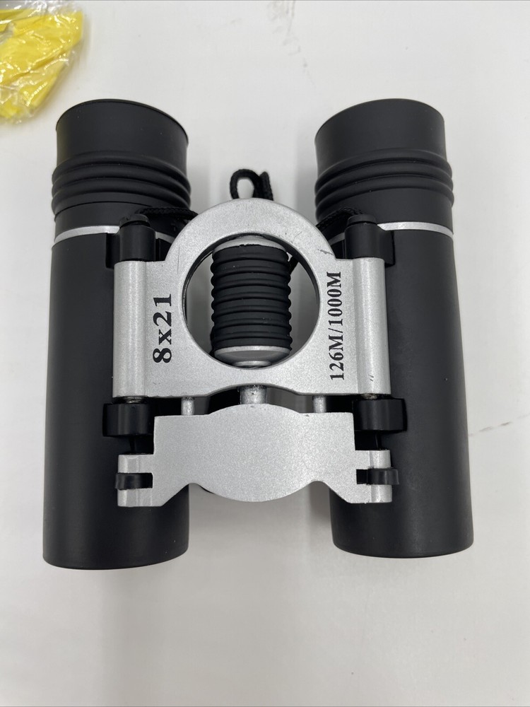 New Optics Binocular 8x21 Black Binoculars Binoculars + Case