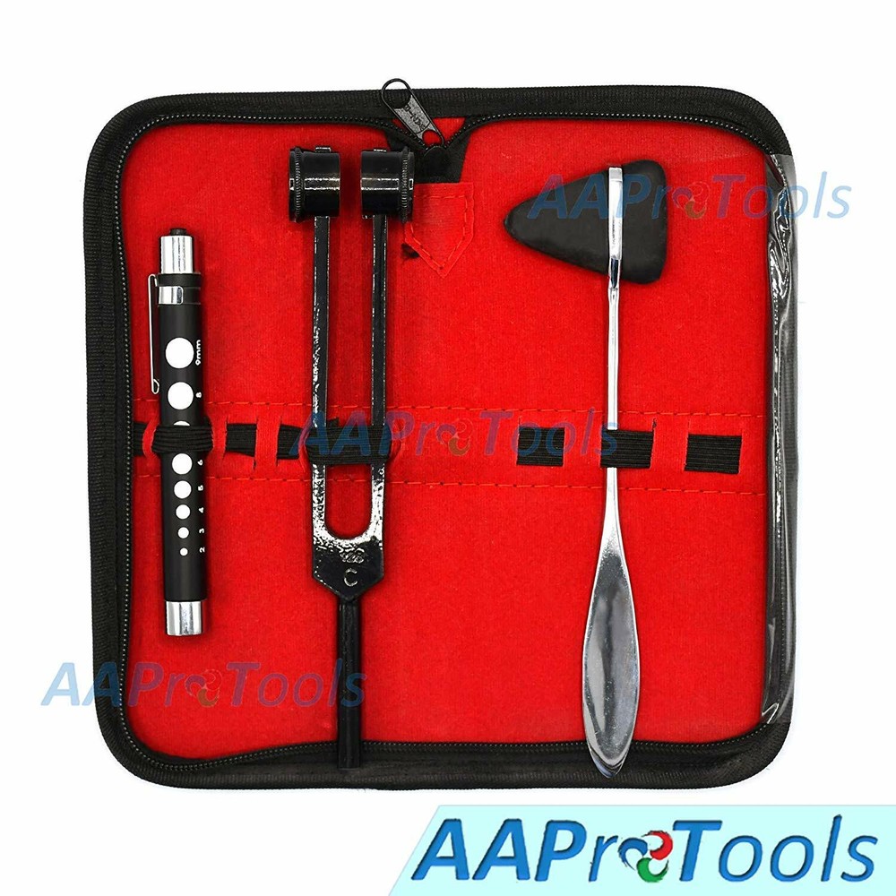 New School Starter Pack Kit Tuning Fork C 128, Reflex Hammer, Pen Light, W/Case