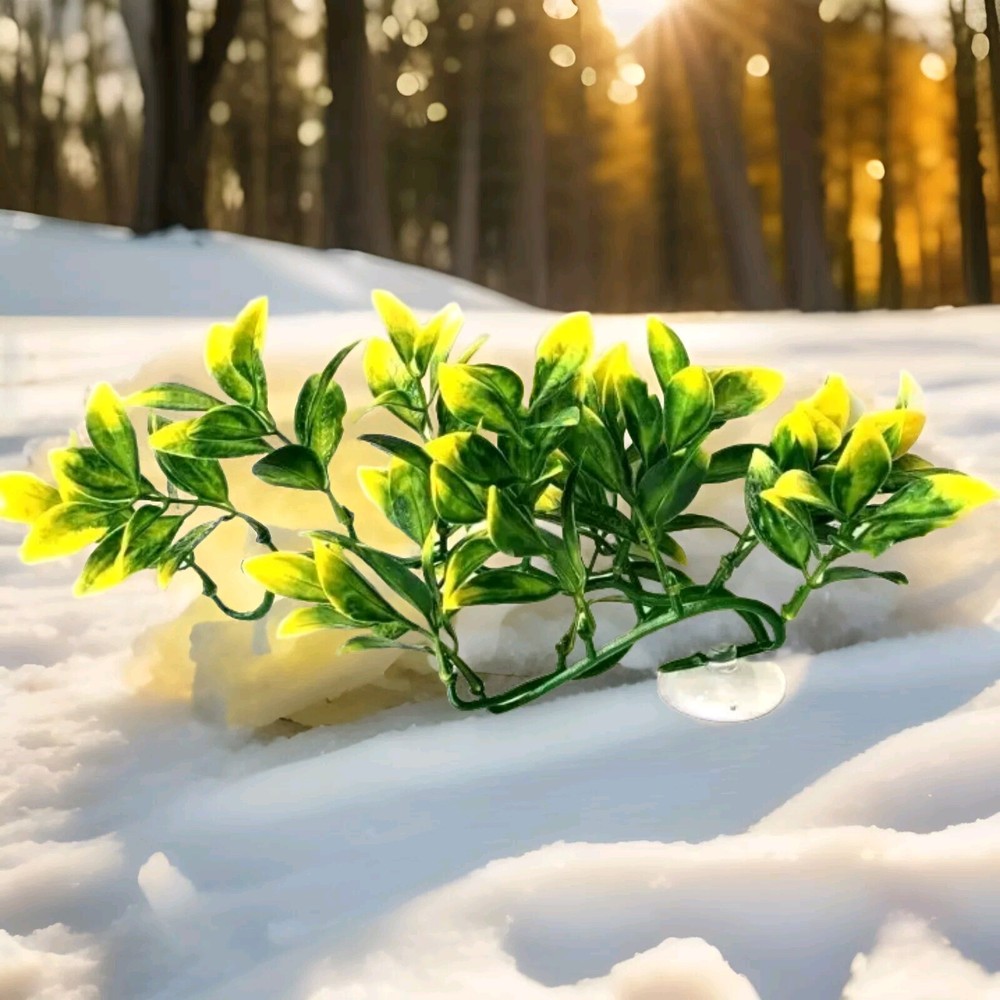 Realistic Natural Leaf Artificial Aquarium Plants Ornament.