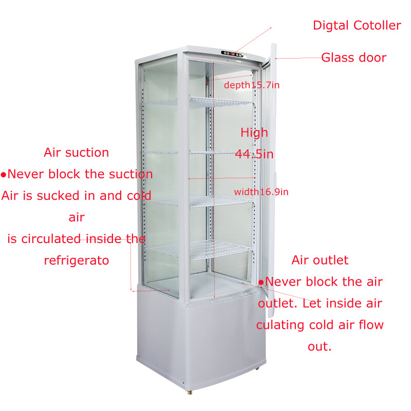 5 Layers Floor Type Refrigerated Display Case Cabinet Defogging 235L 110V