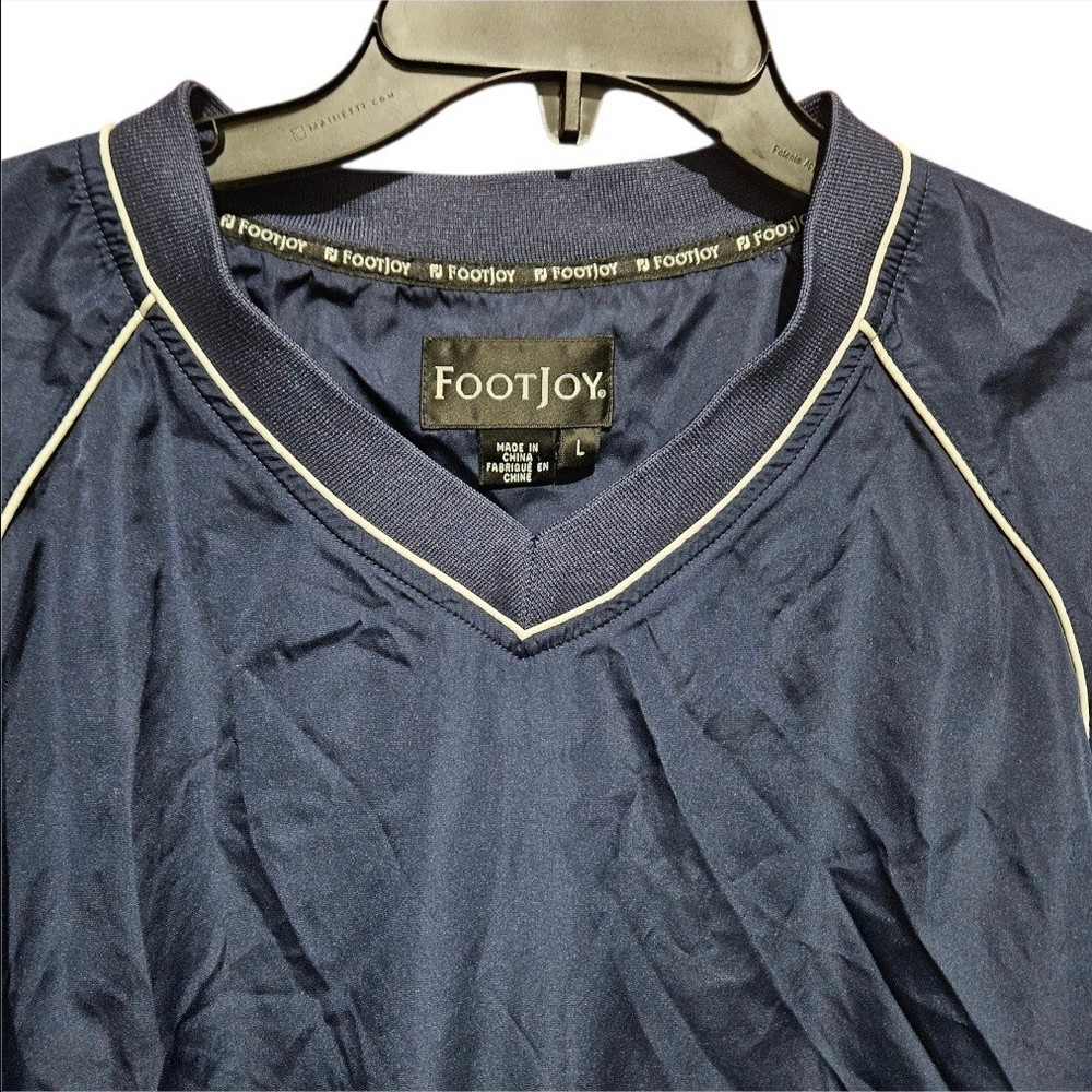 FootJoy Men's Navy Lightweight V Neck Pullover Golf Jacket Windbreaker Large