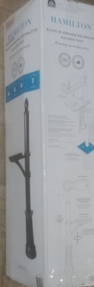 Hamilton Black In-Ground Steel Mailbox Post