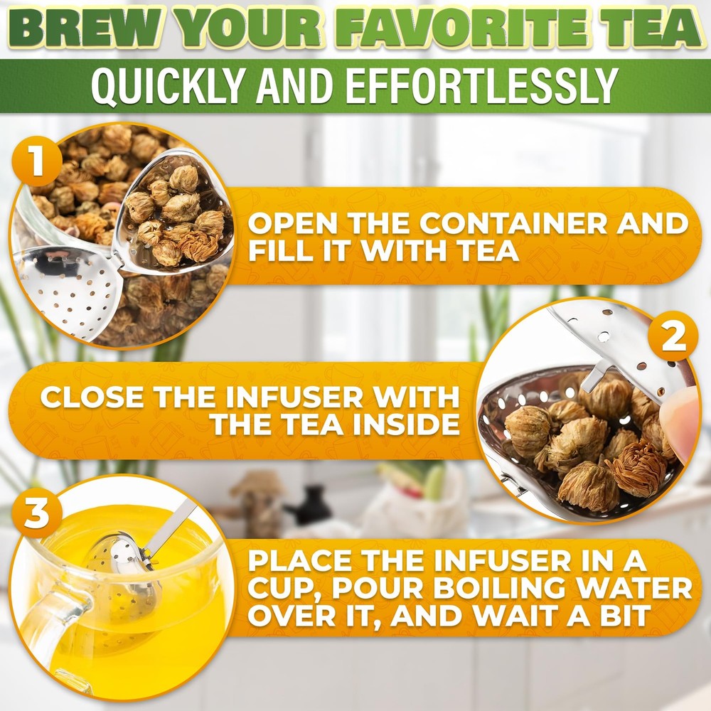 10 Pcs Heart Tea Infuser for Loose Leaf Tea Steeper – Rust-Resistant Stainless S