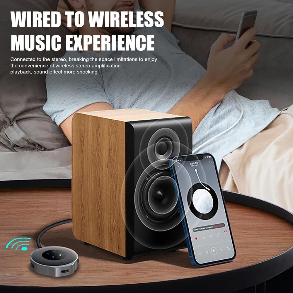 Portable Bluetooth 5.3 Wireless Transmitter Receiver Car Aux Audio Adapter