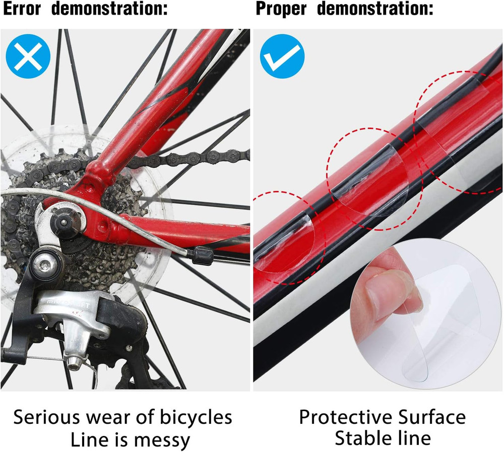 3 Pieces Bicycle Chainstay Protector Decal Chainstay Frame Guard Adhesive Pro...