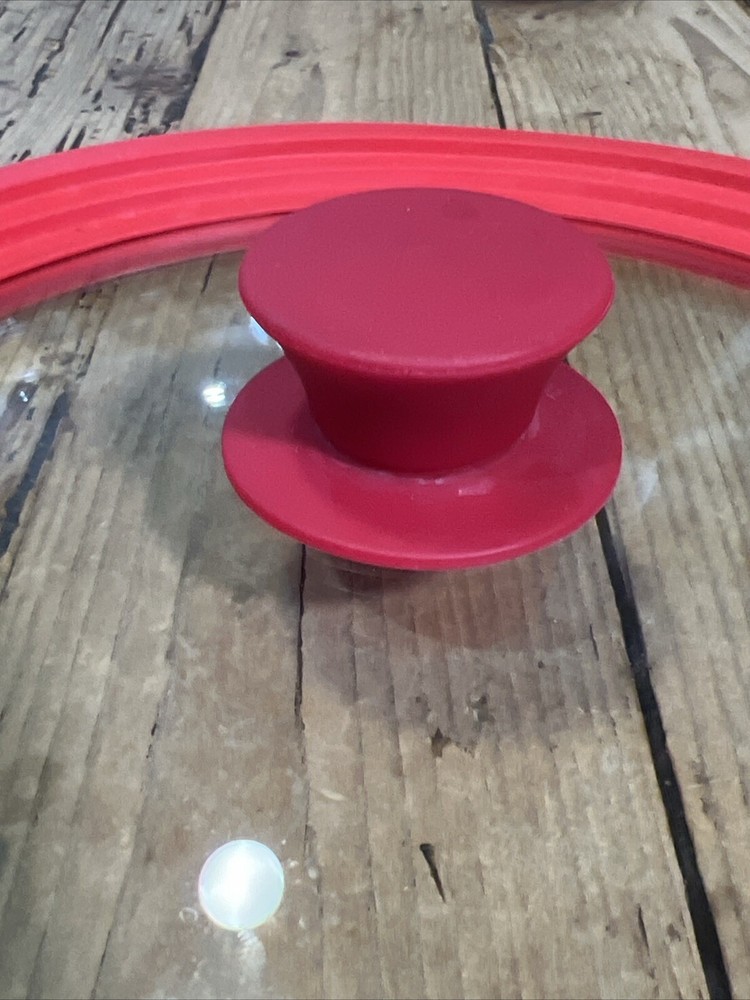 Universal Lid 12”inch Glass Silicone Red