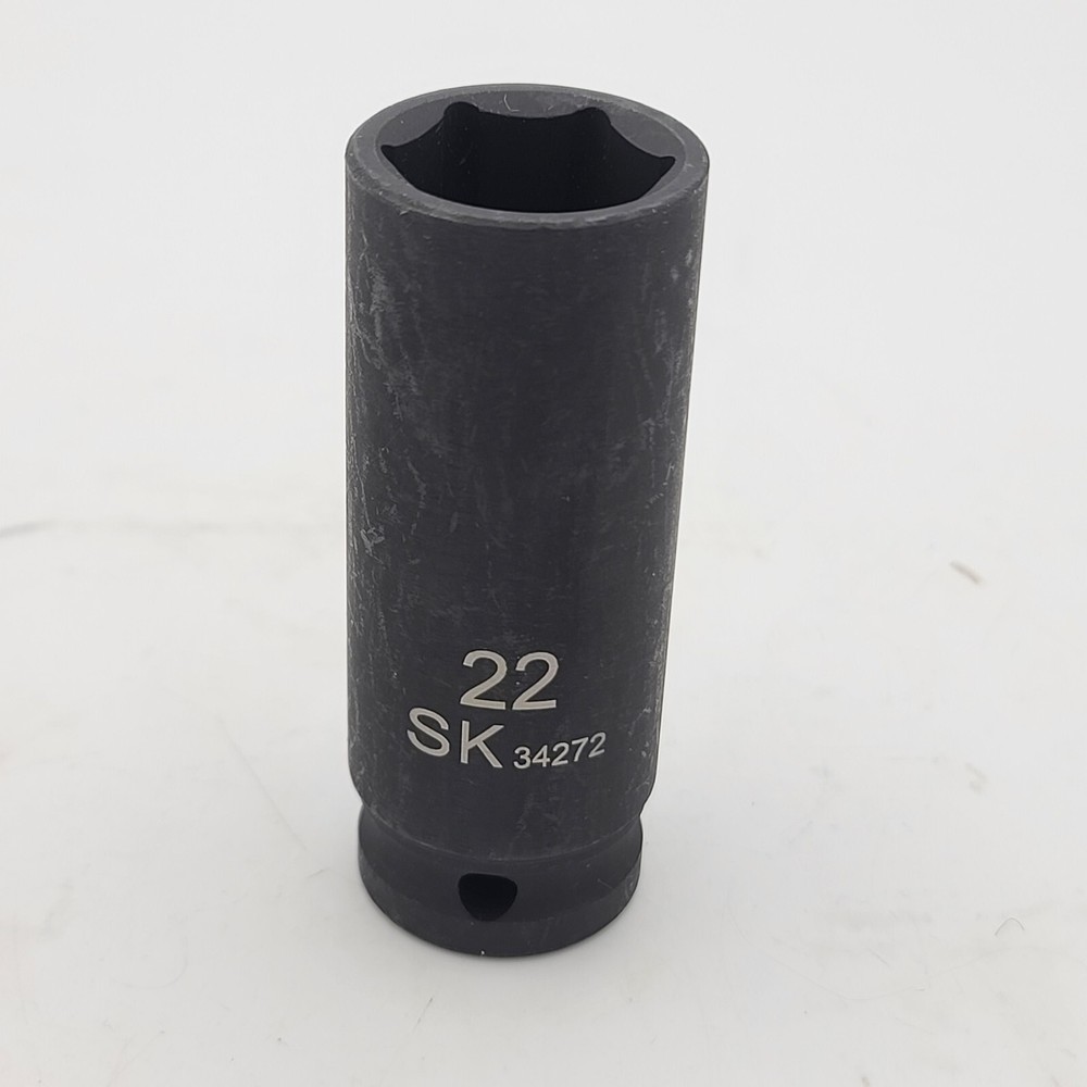 SK Hand Tools 34272 1/2" Dr. 22mm 6pt Deep Metric Impact Socket