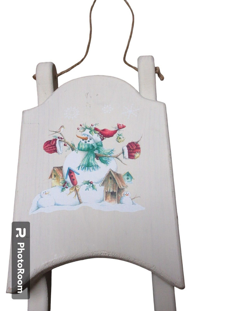 Snowman Christmas Wall Decor Sled
