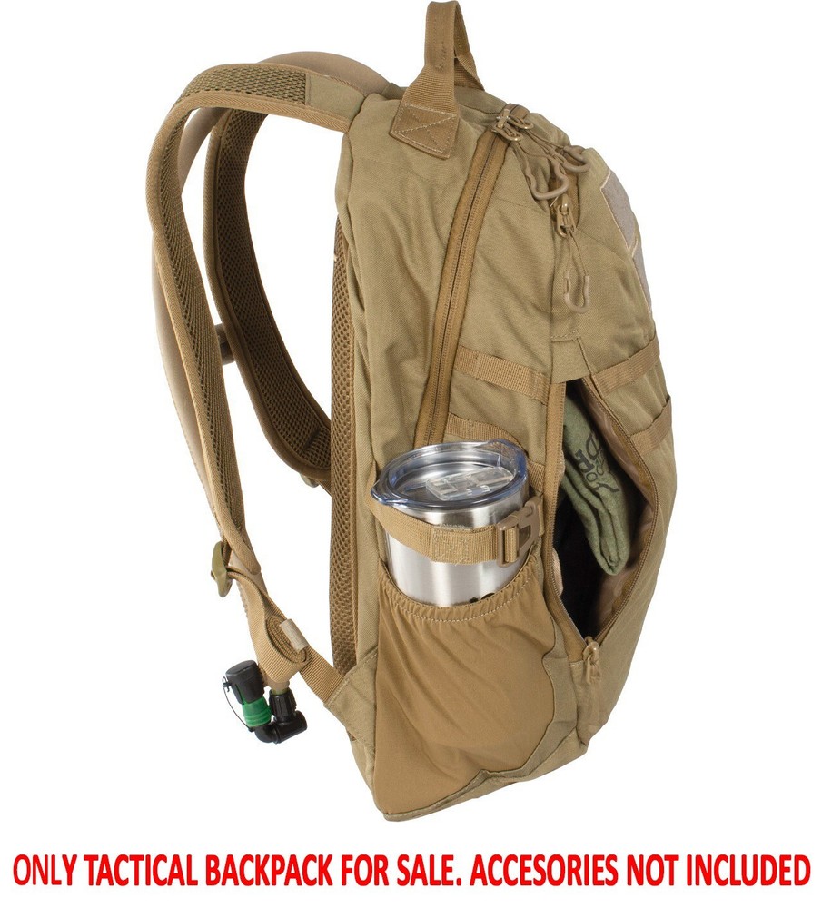 FHIOR Tactical Backpack 20L Coyote With Large Main Compartment Adjustable Straps