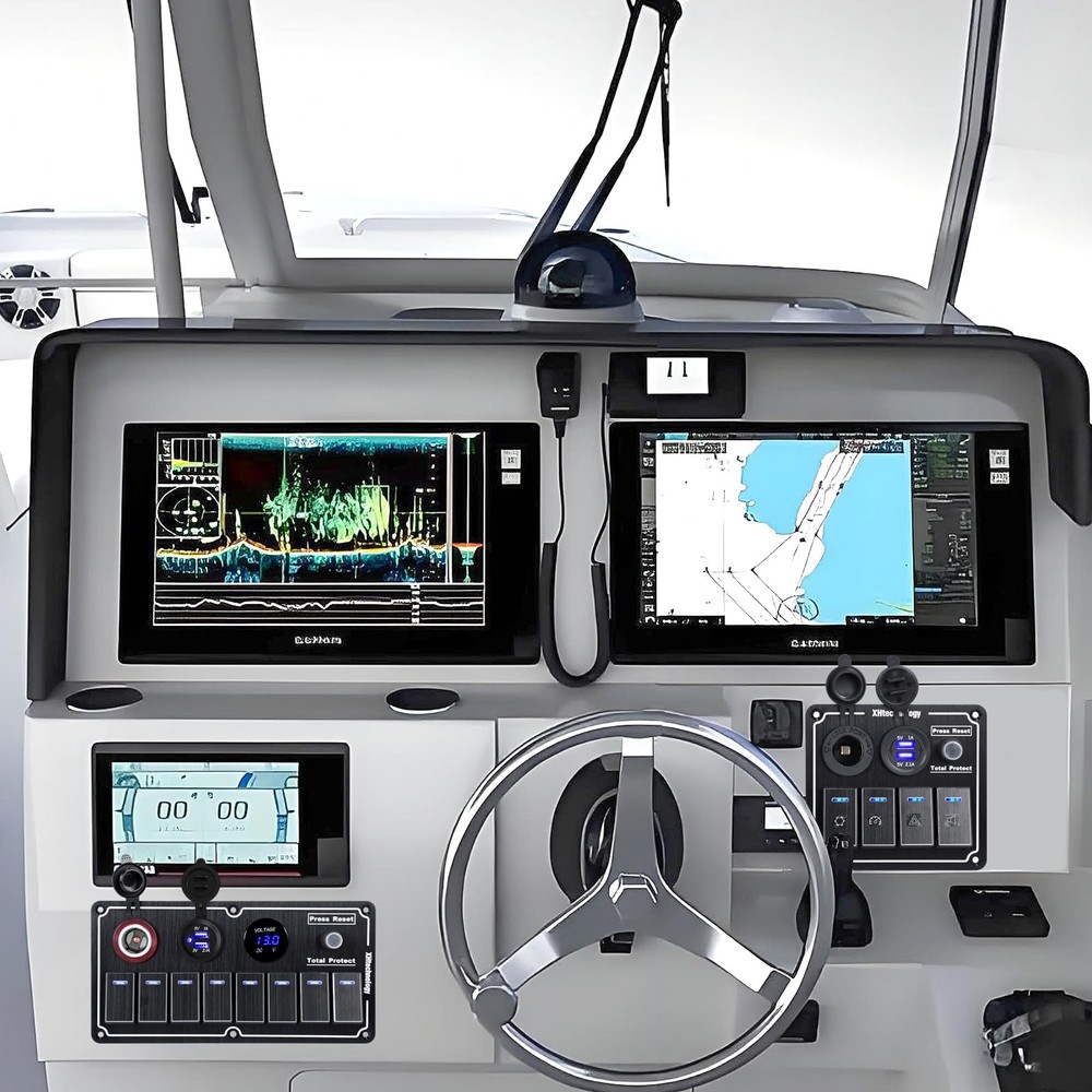 Boat Rocker Switch Panel,Waterproof 6 Gang Toggle Switch Panel with Dual USB ...