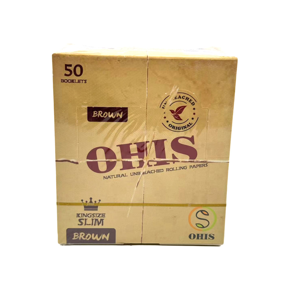 OHIS Natural unbleached King Size Rolling Papers Full Box 50 Booklets
