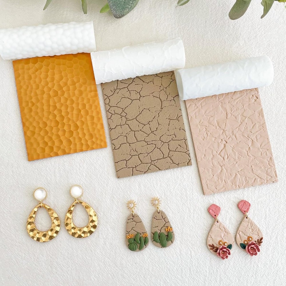 KEOKER 3PCS Polymer Clay Texture Rollers - Like Clay Texture Sheets, Great wi...