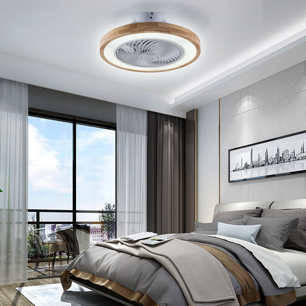 20" Ceiling fan Light With Remote Control LED Indoor Ceiling Fan Lamp Invisible