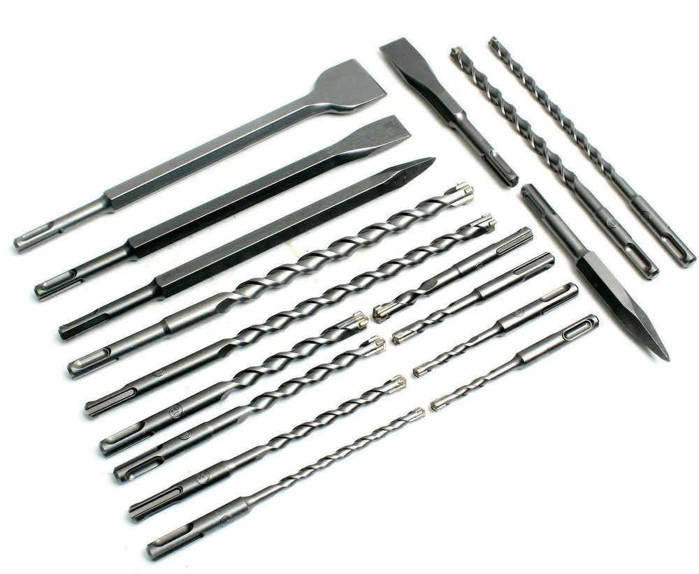 17 pcs Drill Bits & Chisel SDS Plus Rotary Hammer Bit Set Fits Bosch & Hilti