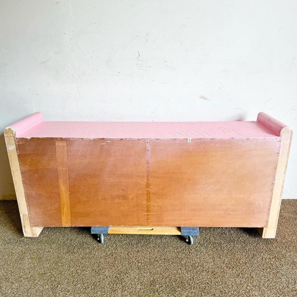 Postmodern Pink Stucco Finished Credenza