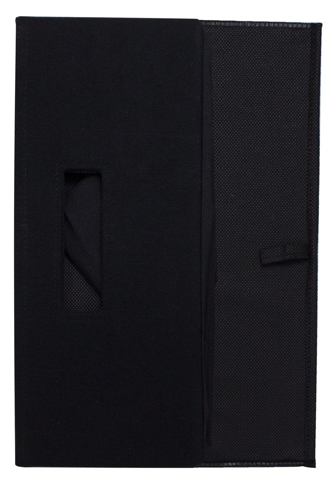 Half-Size Fabric Storage Bin Organizer Basket with Handles, 2 Pack Black