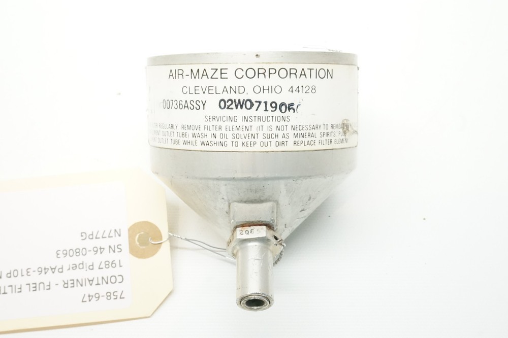 Piper Container-Fuel Filter, P/N: 758-647