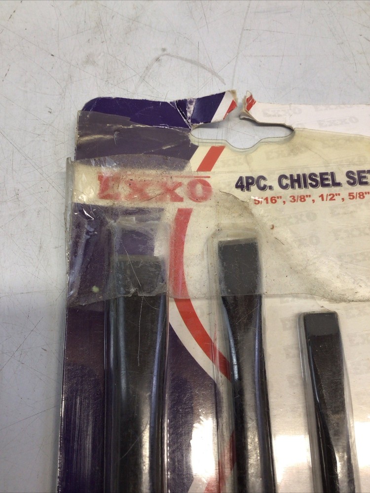 Exxo 4pc Chisel Set 5/16, 3/8, 1/2, 5/8