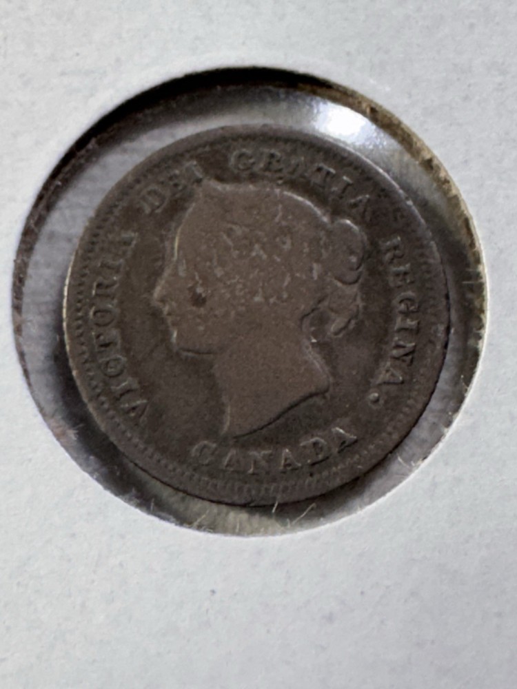 1880-H Canada 5 Cents Small Silver Coin
