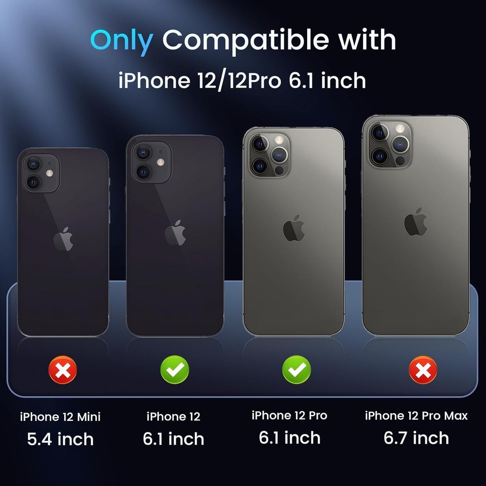 For iPhone 12 /12 Pro Case with Shockproof Protection & Screen Protector MagSafe