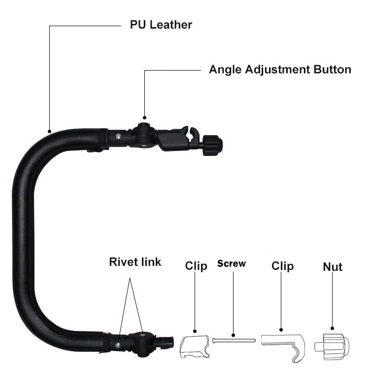 Baby Stroller Bumper Bar Adjustable Angle Armrest Detachable Stroller Bar Han...