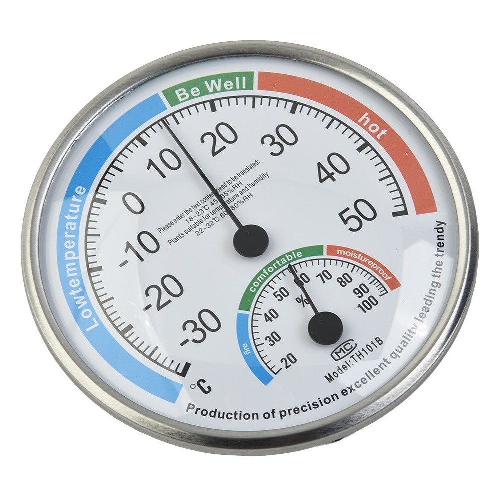 Hygrometer Thermometer Range: 20-Thickness 2.2cm White Classroom
