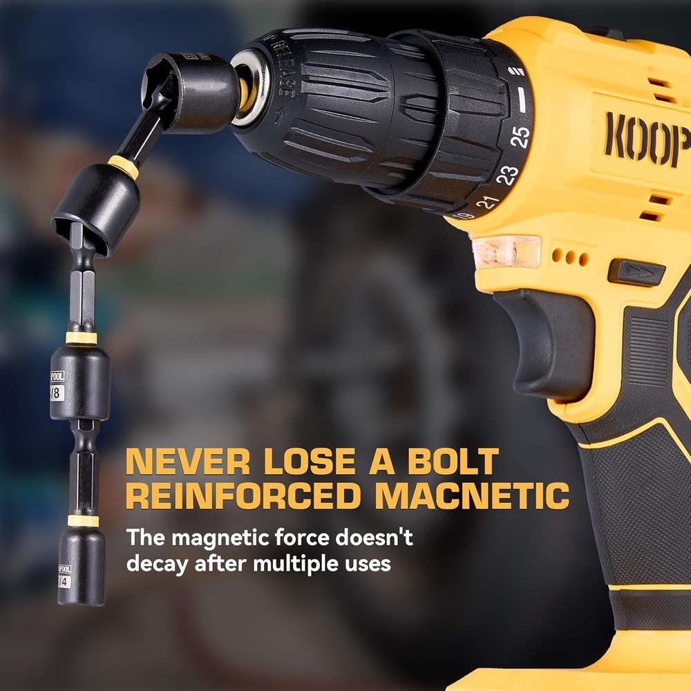 Magnetic Impact Nut Driver Set, Metric & SAE Driver Bit Set with Socket Adapters