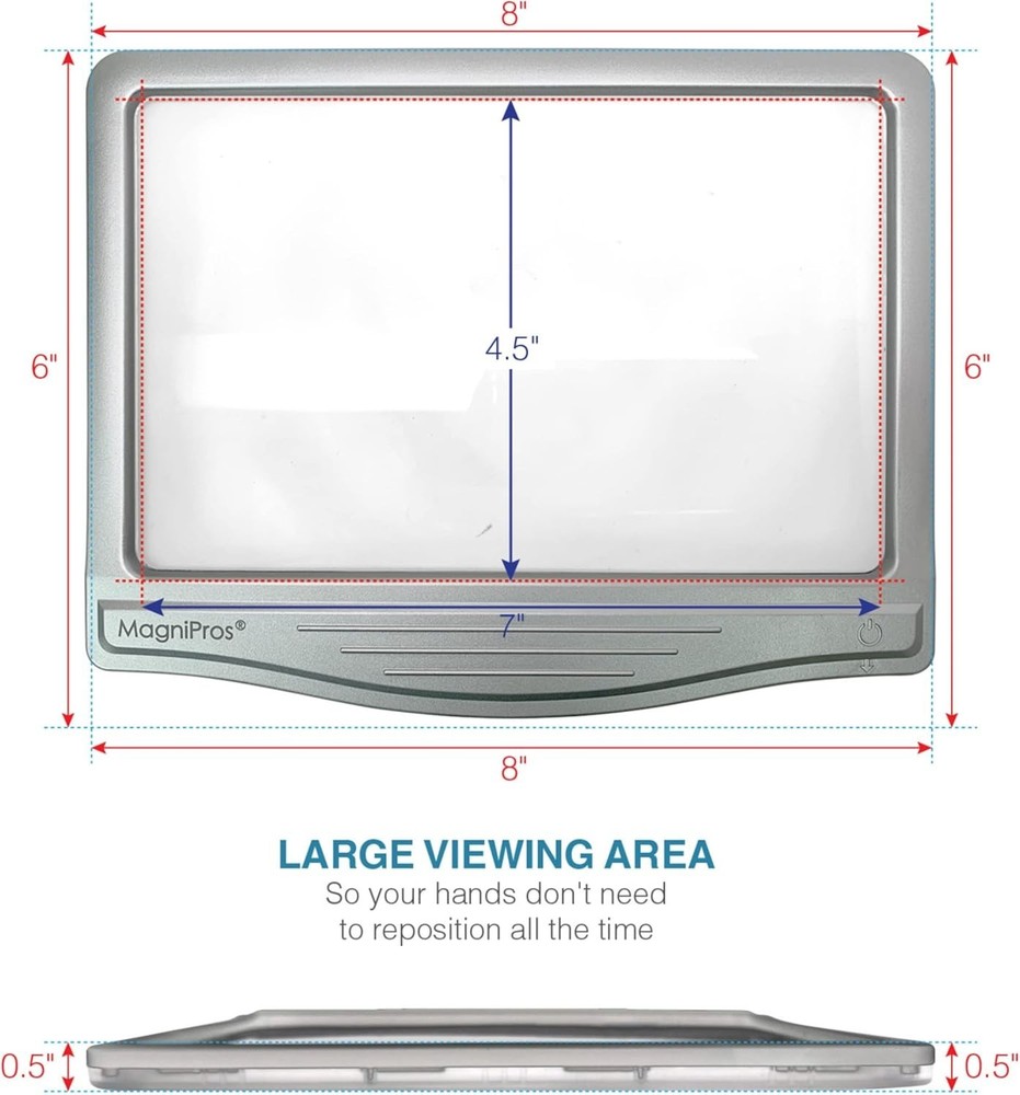 Versatile LED Page Magnifier for Low Vision: 3X Magnification & Adjustable Light