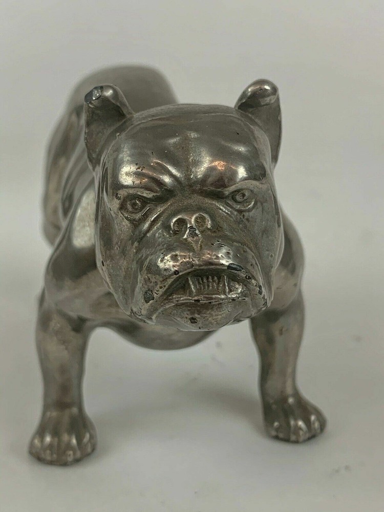 Vintage chrome plated Bulldog figural statue