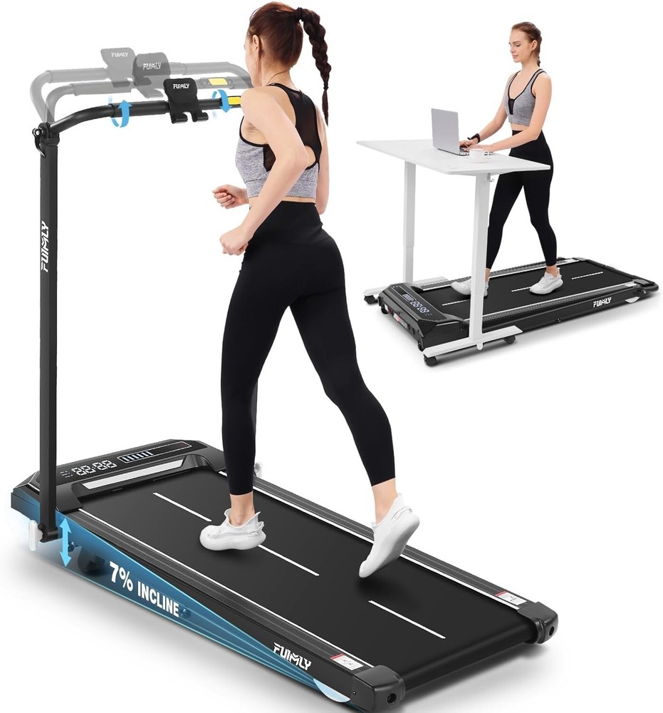 Walking Pad Treadmill with Incline and Handlebar Adjustable Foading Treadmill 🏃